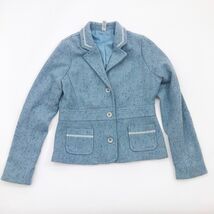 Old Navy Blazer Light Blue Tweed Dark Blue &amp; Yellow Accents 3 Button Siz... - $20.54 CAD