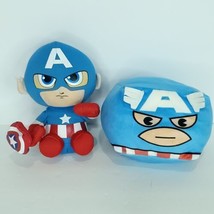 Lot of 2 Marvel Avengers Captain America Plush Cub&#39;d Pillow Mini Plush S... - $21.77