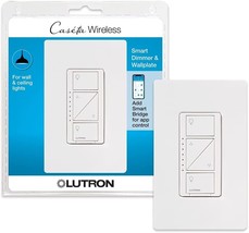 White Lutron Caséta Wireless Smart Lighting Dimmer Switch With Wall Plate For - £66.32 GBP
