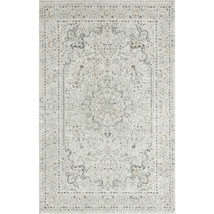 2&#39; X 3&#39; Ivory Gray And Taupe Floral Stain Resistant Area Rug - £40.67 GBP