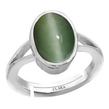 cat&#39;s eye Lehsunia 4.8cts or 5.25ratti stone Silver Adjustable Ring for Women - £52.90 GBP