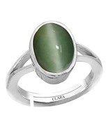 cat&#39;s eye Lehsunia 4.8cts or 5.25ratti stone Silver Adjustable Ring for ... - £52.97 GBP