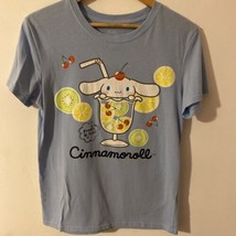 Cinnamoroll Sanrio T-Shirt Light Blue Fruit Drink Fresh &amp; Fun Size Medium - £11.64 GBP