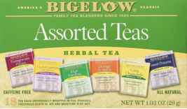 Bigelow Assorted Herbal Tea 6 Varieties Herb Teas (18 Tea Bags) + FREE S... - $9.99