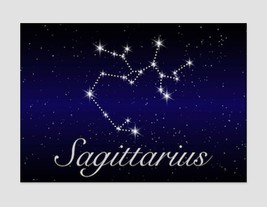 Sagittarius Zodiac Sign Canvas Print Sagittarius Gift Astrology Art Zodiac Print - £38.75 GBP