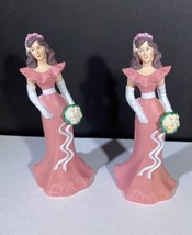 Vintage Wilton Bridesmaid Cake Toppers Decoration Wedding Pink New 4.5 I... - $11.30
