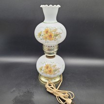 Vintage 3 Way Parlor Lamp Victorian Gone With The Wind Yellow Floral Mil... - $44.54