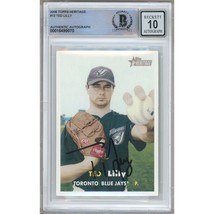 Ted Lilly Toronto Blue Jays Autograph 2006 Topps Heritage #12 BGS Auto 10 Slab - £78.55 GBP