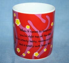 Bubblegum Gag Gift Carlton Card Loopy Lass Coffee Cup Mug Red White Flower - £4.68 GBP