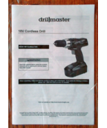 Drill Master 18 Volt Cordless Drill Instructions Owner&#39;s Manual Booklet ... - $3.95