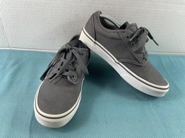 Vans Off The Wall Youth Kids Shoes Gray 2 M Canvas Low Top Lace Up Sneakers - $29.52
