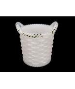 White Milk Glass Toothpick Holder, Rope Edge Basketweave, Westmoreland, ... - £19.54 GBP