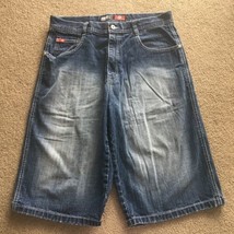 Southpole Jeans Shorts Mens 36 Blue Denim Hip Hop Loose Baggy Y2K VIntage 2000s - £27.05 GBP