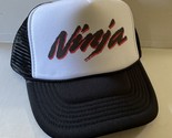 Vintage Kawasaki Ninja Hat Motorcycle Trucker Hat snapback Black Mesh Cap - $17.51