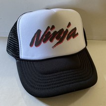 Vintage Kawasaki Ninja Hat Motorcycle Trucker Hat snapback Black Mesh Cap - £13.91 GBP