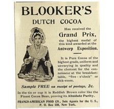 Blookers Dutch Cocoa 1894 Advertisement Victorian Exposition Grand Prix ... - £9.99 GBP