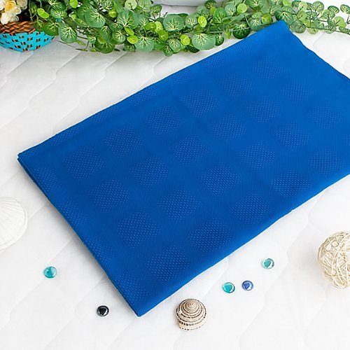 [Dark Blue] 100% Cotton Jacquard Weave Throw Blanket (50 by 59.8 inches)