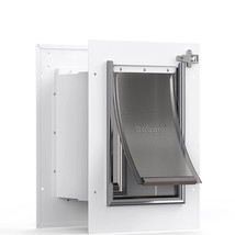 Pet Door For Wall, Steel Frame And Telescoping Tunnel, Aluminum Lock, Do... - £56.36 GBP