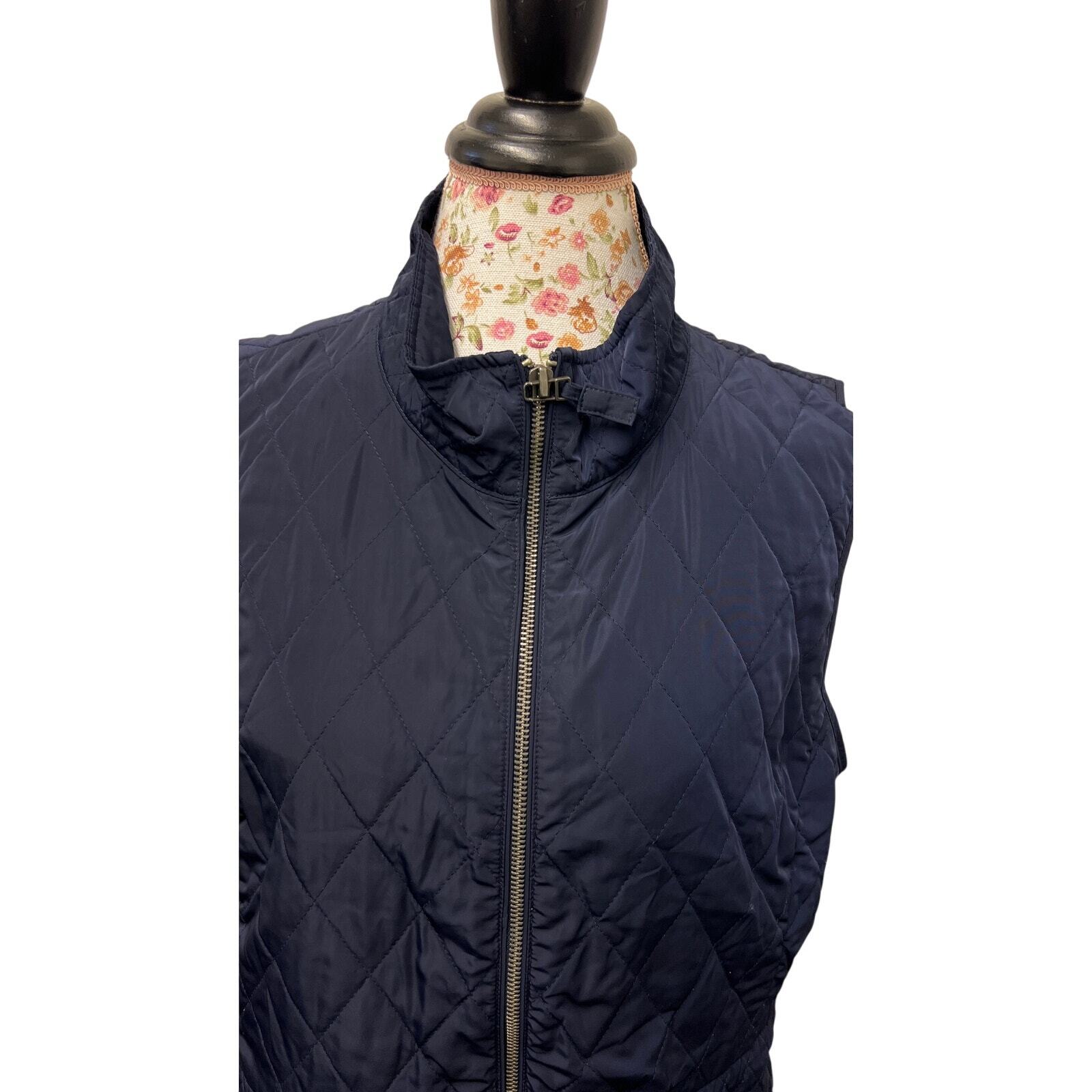 Talbots L Navy Quilted Zip Vest – Classic Lightweight Layer Item image 2