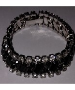 Vintage Black &amp; Clear Bracelet #C25-1201-01 - $1,368.91 MXN