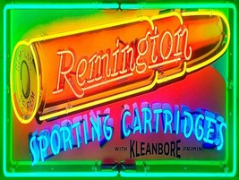 Remington Cartridges Advertising Neon Metal Sign (not real neon) - £46.50 GBP