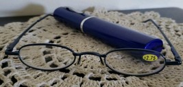 Reading Eye Glasses ~ Blue Tube Case ~ Blue Colored Frame ~ +2.75 Strength - £11.72 GBP