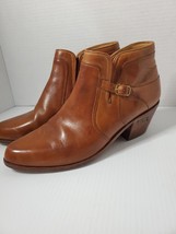 Vtg Jean Pier Clemente Wmn Sz 7 Ankle Boots Brazilian Leather BROWN BOOTIES Heel - £44.83 GBP