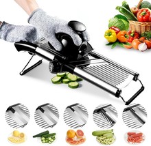 Mandoline Food Slicer, Adjustable Mandoline Slicer For, Resistant Gloves - £39.03 GBP