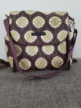 Petunia Pickle Bottom Backpack Shoulder Diaper Bag Brown Light Yellow Gr... - $24.74