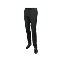 Mens MANTONI Flat Front Pants 100% Wool Super 140's Classic Fit 46306-3 Charcoal image 7