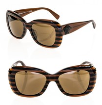 VERSACE Sunglasses VE4317 Translucent Rule Brown Striped Glitter Medusa 4317 - £192.80 GBP