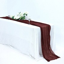 Burgundy 10 Ft Cheesecloth Extra Long Table Runner Cotton Wedding Events Linens  - £12.99 GBP