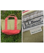 LL Bean Boat &amp; Tote Small Orange Red Brown Rust Bag Canvas USA 7 x 11 in - $147.57 CAD