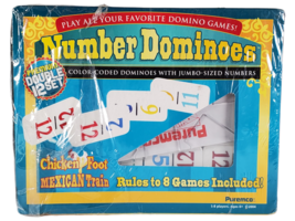 Large Number Dominoes Premium Double 12 Set with Snap-shut Multi - £21.77 GBP
