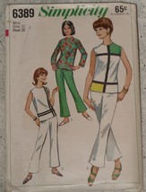 Simplicity Pattern 6389 Misses&#39; Overblouse &amp; Bell Bottom Pants Size 12 U... - £10.31 GBP