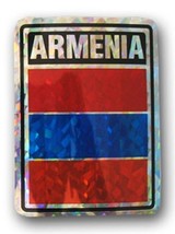 AES Wholesale Lot 12 Armenia Country Flag Reflective Decal Bumper Sticker - $12.88