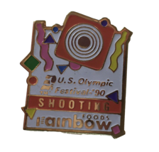 1990 US Olympic Festival Rainbow Foods Lapel Pin SHOOTING Minnesota USA ... - £5.49 GBP