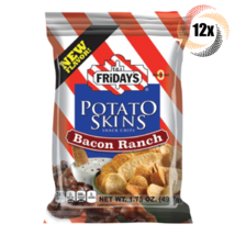 12x Bags T.G.I. Fridays Bacon Ranch Flavored Potato Skins Chips | 1.75oz - £19.11 GBP