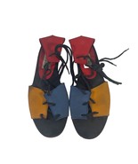 Tino Taschieri per Effebi Italian Multicolor Leather Lace Up Sandals Siz... - £14.80 GBP