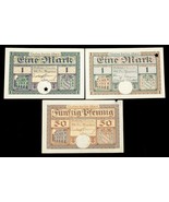1918 Notgeld Money Error Note - 3pc Set from Beckum, Germany // Alignmen... - $99.00