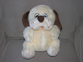 Chosun Stuffed Plush Puppy Dog Vintage Cream Ivory Brown Hound Freckles 10&quot; - £28.02 GBP