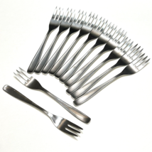 12 WMF Cromargan Cocktail Stainless Forks Line Pattern Germany 6” - $108.90