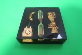 Vtg Lobeco Hourglass Encased in Lucite Telephone Egg Timer 3&quot; x 3&quot; Paperweight - £15.70 GBP