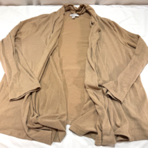 Fashion Bug Cardigan Sweater Open Front Tan Size 18W 20W Cascading Long ... - $14.55