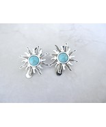 2 extra tiny small silver turquoise sun metal alligator hair clip for fine thin - $9.95