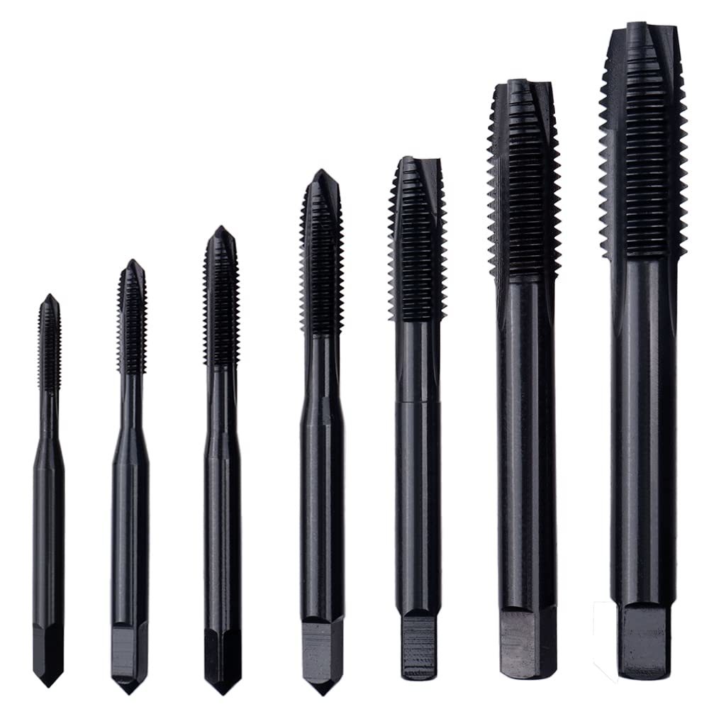 Wolfride Spiral Point Tap Set Metric And Standard Tap Drill Bit Set, 7Pcs - $13.44
