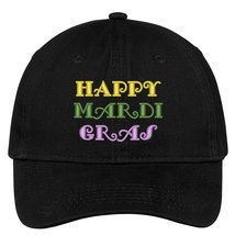 Trendy Apparel Shop Happy Mardi Gras Embroidered Low Profile Cotton Cap ... - $19.99
