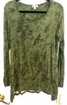 New Wt World Unity Women’s Green Tunic Top Medium Long Sleeve Pullover - £10.04 GBP