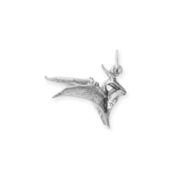 Oxidized Sterling Silver 3D Pterodactyl Charm for Charm Bracelet or Necklace - £16.82 GBP