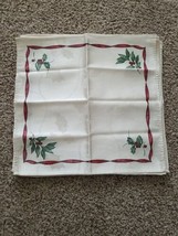 Set of 8 Napkins Lenox? Christmas Nouveau Holly Red Ribbon Damask 16&quot; x 16&quot; - £34.81 GBP